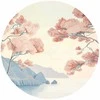 Artgeist Apvalus fototapetas - Ocean, cliffs and trees, a delicate motif in pastel colours