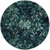 Artgeist Apvalus fototapetas - Oriental carpet pattern: emerald ornaments and worn patterns