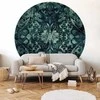 Artgeist Apvalus fototapetas - Oriental carpet pattern: emerald ornaments and worn patterns
