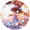 Artgeist Apvalus fototapetas - Rose auksinis disco ball