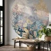 Artgeist Apvalus fototapetas - Tapestry pattern with colourful flowers