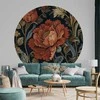 Artgeist Apvalus fototapetas - Tapestry-style large retro flowers