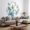 Artgeist Apvalus fototapetas - Turquoise ornamental retro flowers