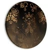Artgeist Apvalus paveikslas ant drobės - Baroque Ornaments in Patinated Gold and Browns: Retro Motif