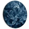 Artgeist Apvalus paveikslas ant drobės - Abstract Ornaments Dark Mėlyna Victorian Leaves