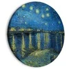 Artgeist Apvalus paveikslas ant drobės - Vincent Van Gogh - Starry Night Over the Rhone - A Boat Against the Backgof the Mėlyna Sky