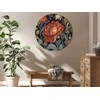 Artgeist Apvalus paveikslas ant drobės - Tapestry Large Flowers Retro Floral Motif in Kilim Style