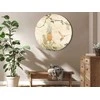 Artgeist Apvalus paveikslas ant drobės - Tropics in muted colors - Parrots and pineapples amidst lush exotic flora in soft shades of žalias