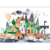 Artgeist Fototapetas - A colourful treasure island with a castle - a pirate ship at sea for children