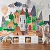 Artgeist Fototapetas - A colourful treasure island with a castle - a pirate ship at sea for children