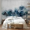 Artgeist Fototapetas - Abstract wave - minimalist composition with mėlynas pattern