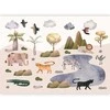 Artgeist Fototapetas - Africa for Toddlers - Savannah Animals in Pastel Colours