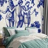 Artgeist Fototapetas - Ancient vineyard - three women in a portal painted with mėlynas ink