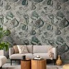Artgeist Fototapetas - Autumn souvenirs - cool pilkas floral pattern with leaves