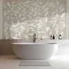 Artgeist Fototapetas - Baltas leaves - abstract plant motif on beige background with frame
