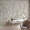 Artgeist Fototapetas - Baltas leaves - abstract plant motif on beige background with frame