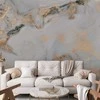 Artgeist Fototapetas - Baltas Stone - Elegant Marble With Golden Highlights