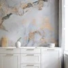 Artgeist Fototapetas - Baltas Stone - Elegant Marble With Golden Highlights