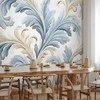 Artgeist Fototapetas - Baroque Ornaments in Light Kreminis-Mėlyna Hues