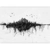Artgeist Fototapetas - Big city - abstract city skyline in juodas watercolour style