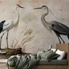 Artgeist Fototapetas - Birds from an old engraving - vintage-style illustration depicting a heron and a crane