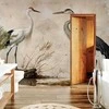 Artgeist Fototapetas - Birds from an old engraving - vintage-style illustration depicting a heron and a crane