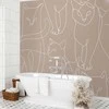 Artgeist Fototapetas - Cat lineart - minimalist sketches of baltas cats on beige background