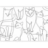 Artgeist Fototapetas - Cat lineart - minimalist sketches of juodas cats on baltas background