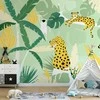 Artgeist Fototapetas - Cheetahs in the jungle - landscape with animals in the tropics for children