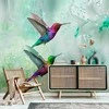 Artgeist Fototapetas - Colourful Hummingbirds (Žalias)