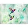 Artgeist Fototapetas - Colourful Hummingbirds (Žalias)