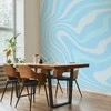 Artgeist Fototapetas - Composition in Blues and Whites - Harmonious Abstract Waves in a Cool Color Tone