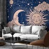 Artgeist Fototapetas - Cosmic Harmony - Illustration of the Sun and Moon on a Navy Background