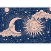 Artgeist Fototapetas - Cosmic Harmony - Illustration of the Sun and Moon on a Navy Background