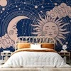Artgeist Fototapetas - Cosmic Harmony - Illustration of the Sun and Moon on a Navy Background