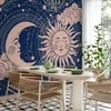 Artgeist Fototapetas - Cosmic Harmony - Illustration of the Sun and Moon on a Navy Background