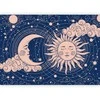 Artgeist Fototapetas - Cosmic Harmony - Illustration of the Sun and Moon on a Navy Background