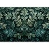 Artgeist Fototapetas - Dark Žalias Victorian Leaves: Botanical Carved Composition