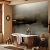 Artgeist Fototapetas - Diuna - abstract modern painting in pilkas with juodas pattern