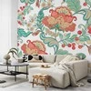Artgeist Fototapetas - Ethnic vegetation - plant motif with ornaments in coloured flowers