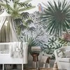 Artgeist Fototapetas - Flora of Madagascar - Tropical Landscape With Watercolour Animals