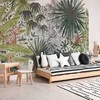 Artgeist Fototapetas - Flora of Madagascar - Tropical Landscape With Watercolour Animals
