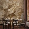 Artgeist Fototapetas - Floral Ornaments Carved in Delicate Sepia and Brown Shades