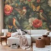 Artgeist Fototapetas - Flowers, birds and butterflies – vintage-style illustration
