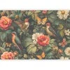 Artgeist Fototapetas - Flowers, birds and butterflies – vintage-style illustration