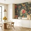 Artgeist Fototapetas - Flowers, birds and butterflies – vintage-style illustration