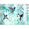 Artgeist Fototapetas - Flying Hummingbirds (Žalias)