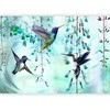 Artgeist Fototapetas - Flying Hummingbirds (Žalias)