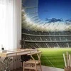 Artgeist Fototapetas - Football pitch - illuminated stadium with crowded stands