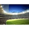 Artgeist Fototapetas - Football pitch - illuminated stadium with crowded stands